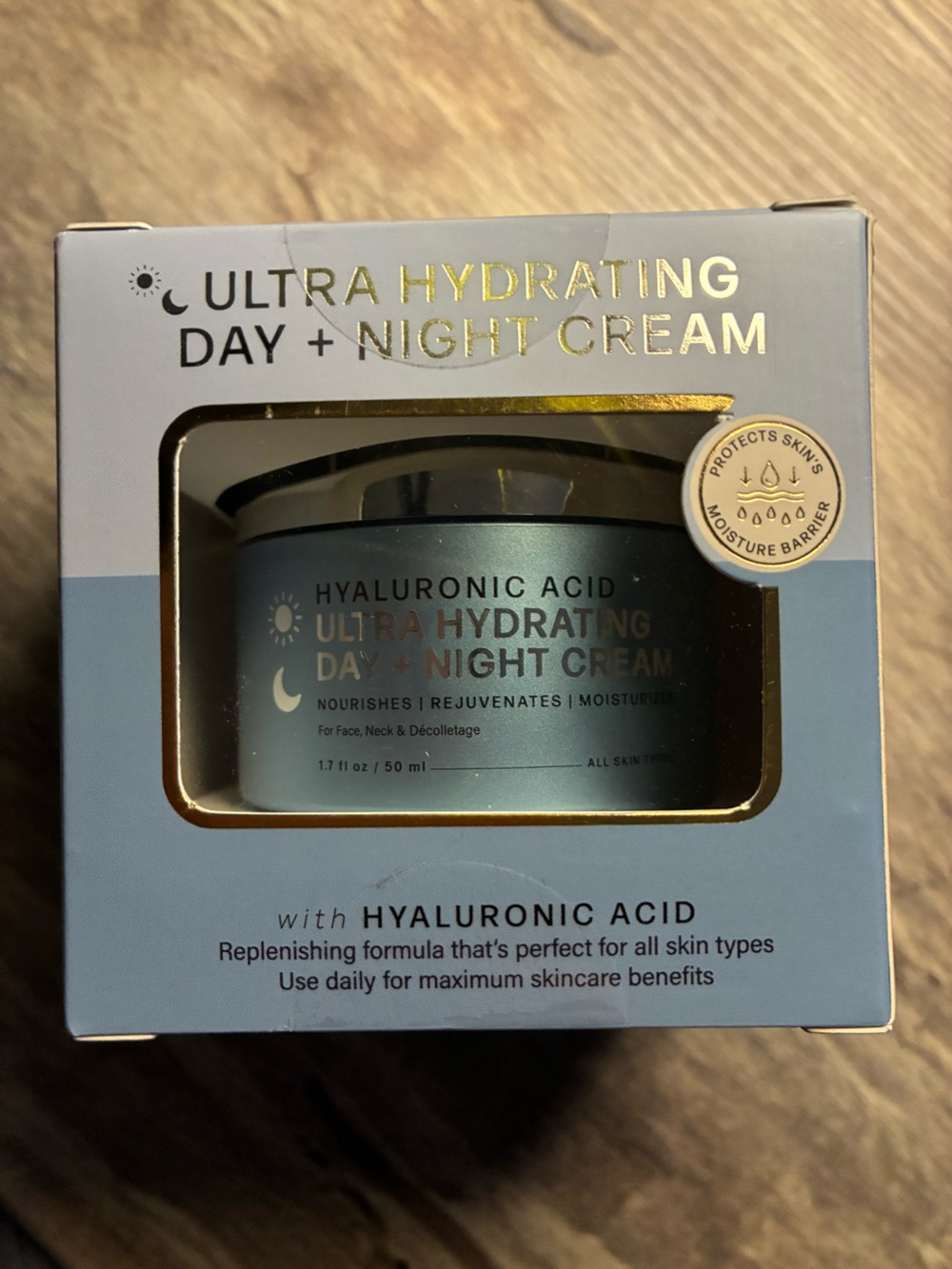 Ultra Hydrating Day + Night Cream with Hyaluronic Acid - Blue